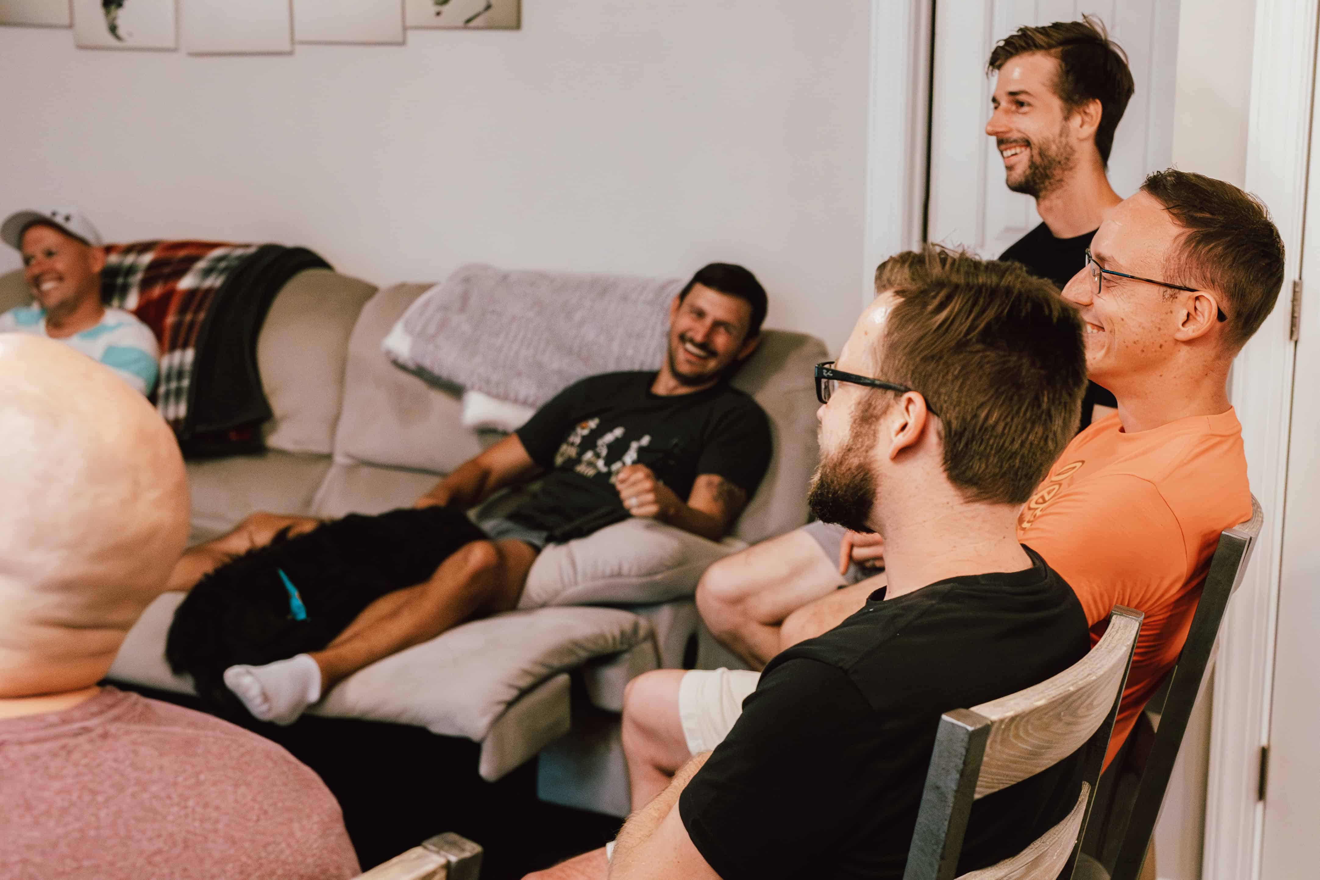 a photo of a mens life group gathering